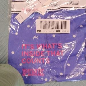 PINK Victoria's Secret Purple Polka Dot Lounge Tee with White Dots